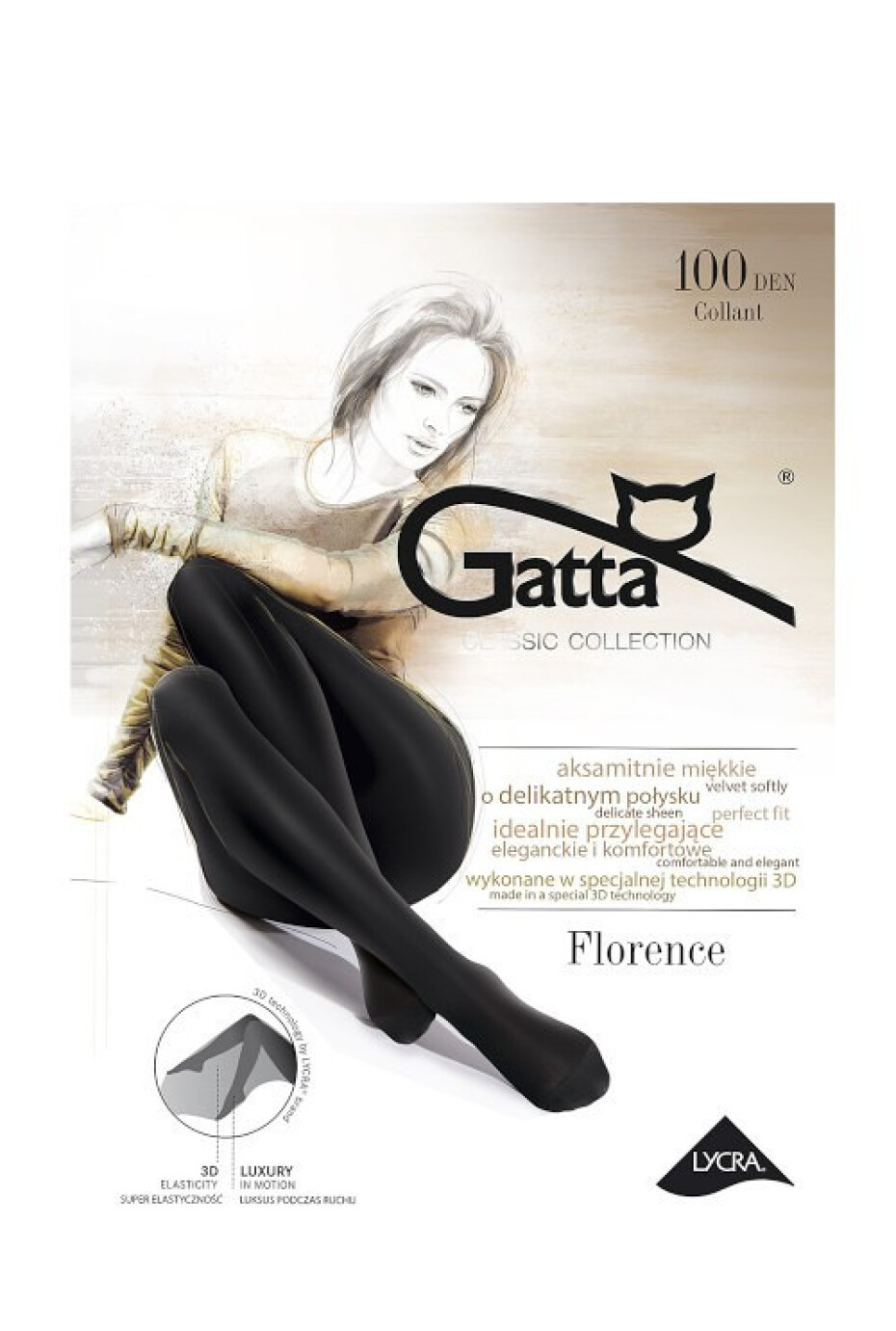 Dámské punčochové kalhoty Gatta Florence 100 den nero/černá 4-L - main (3)