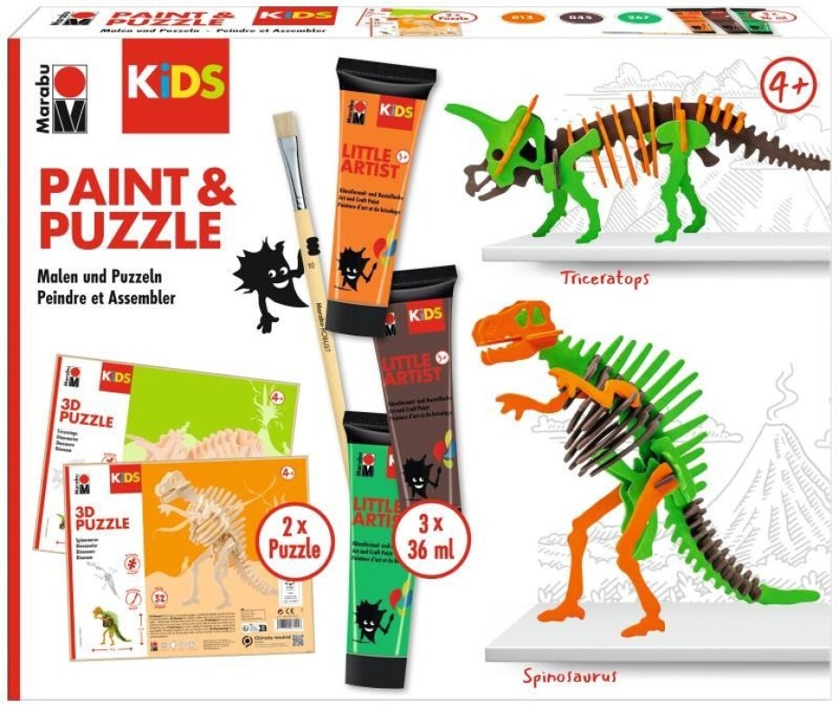 Marabu KiDS Little Artist Paint&amp;Puzzle - Dino - main (0)