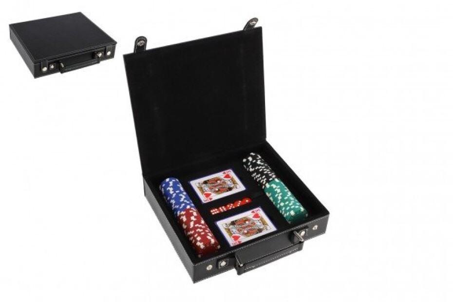 Poker sada 100ks + karty + kostky v kufříku v krabici 28x25x8cm - main (0)