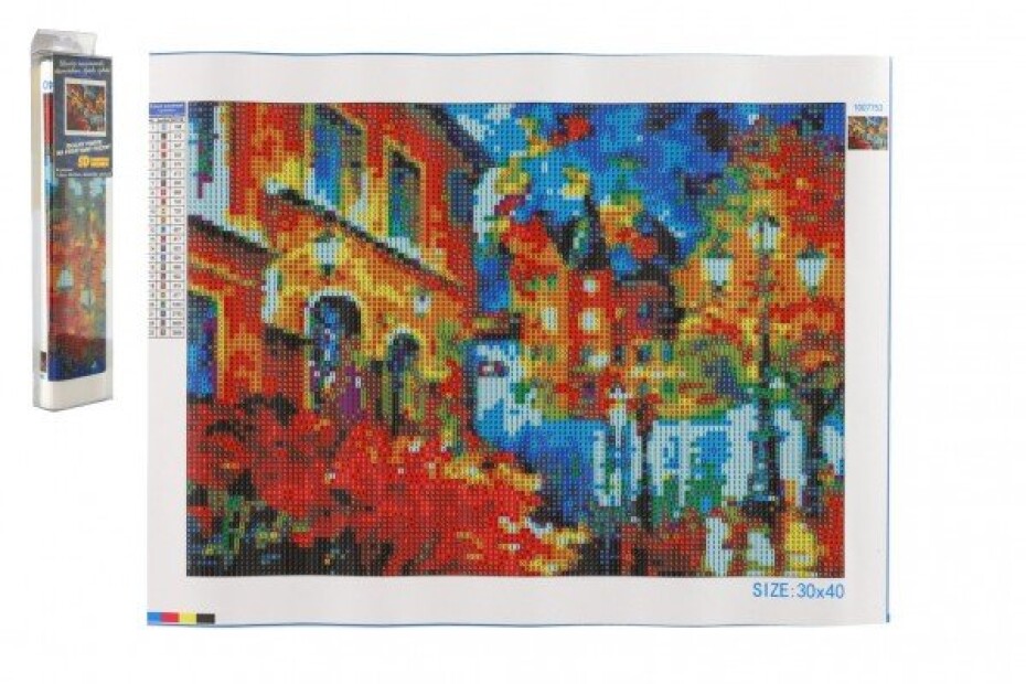 Diamantový obrázek - Procházka městem s přáteli 30x40cm - main (0)