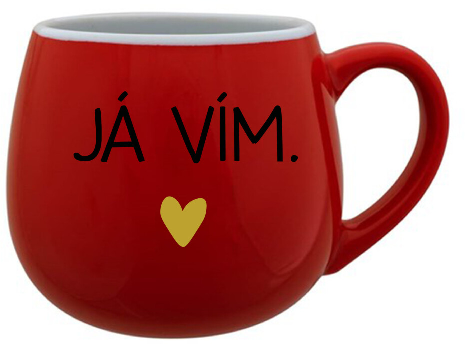 JÁ VÍM. - červený keramický hrníček 300 ml - main (0)