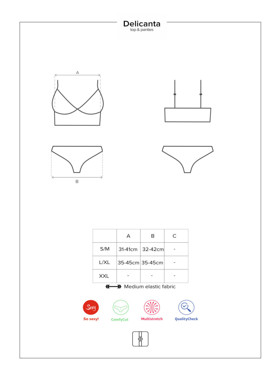 Sexy set Delicanta top & panties - Obsessive S/M mátová - main (0)