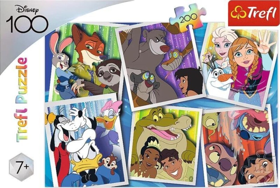 Trefl Puzzle Disney 100 let: Postavičky Disney 200 dílků - main (0)