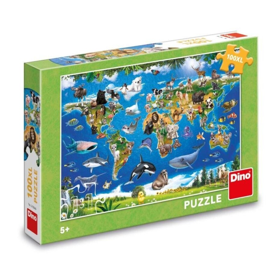 Puzzle XL Mapa zvířat 100 dílků - main (0)