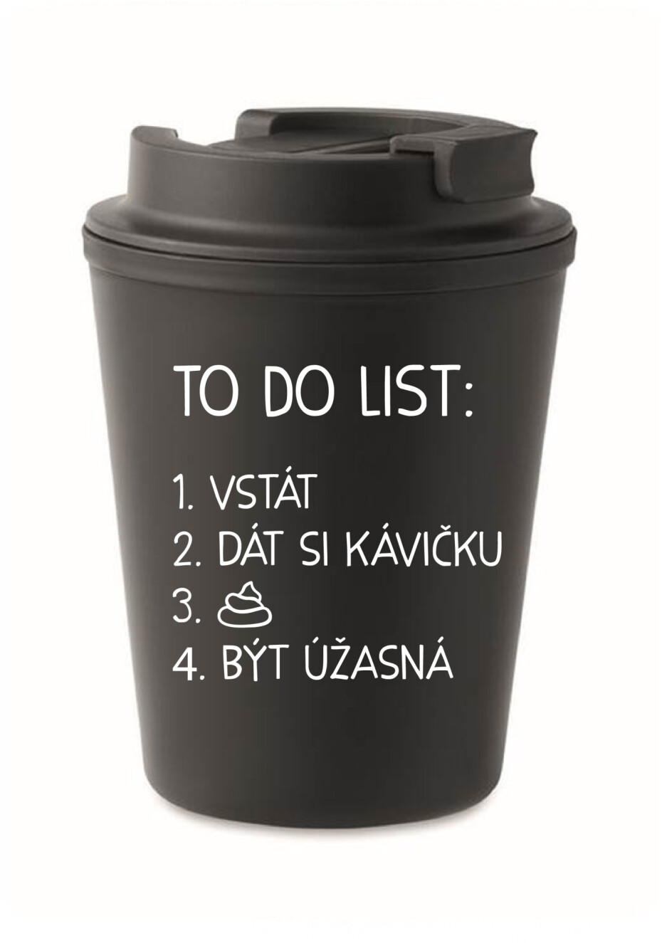 TO DO LIST:  BÝT ÚŽASNÁ - černý termohrnek 300 ml - main (0)