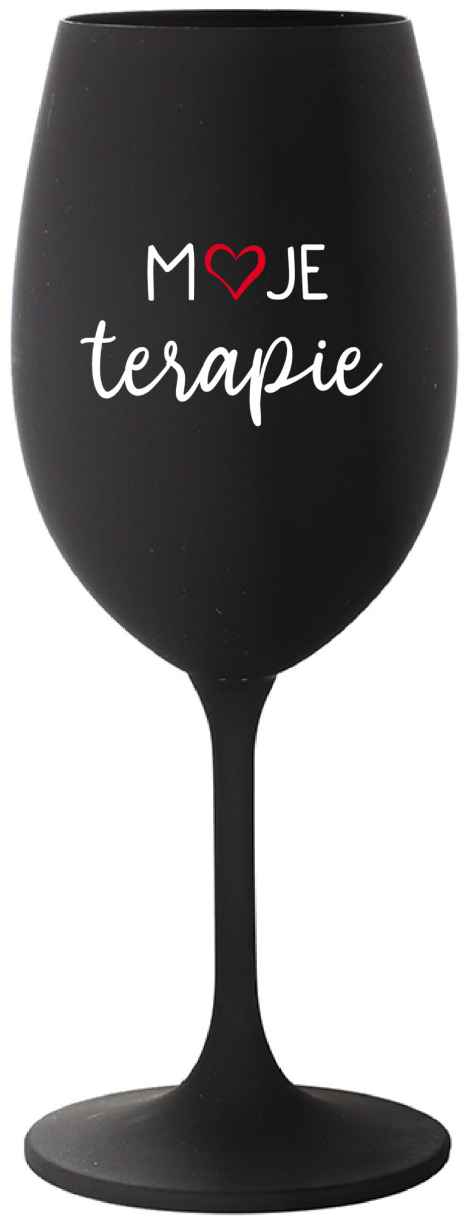 MOJE TERAPIE - černá sklenice na víno 350 ml - main (0)