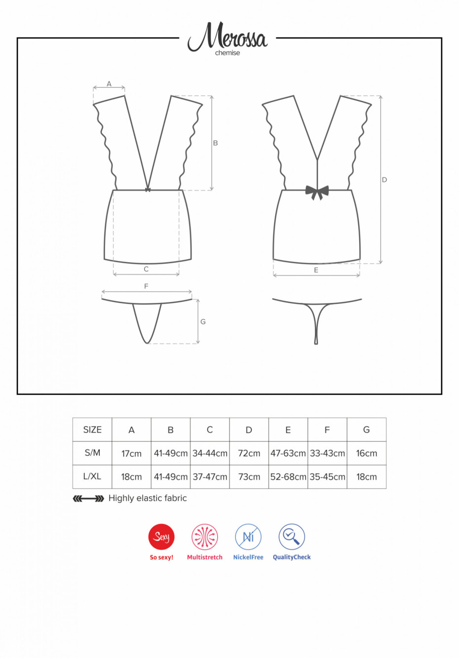 Košilka Merossa chemise - Obsessive černá L/XL - main (1)