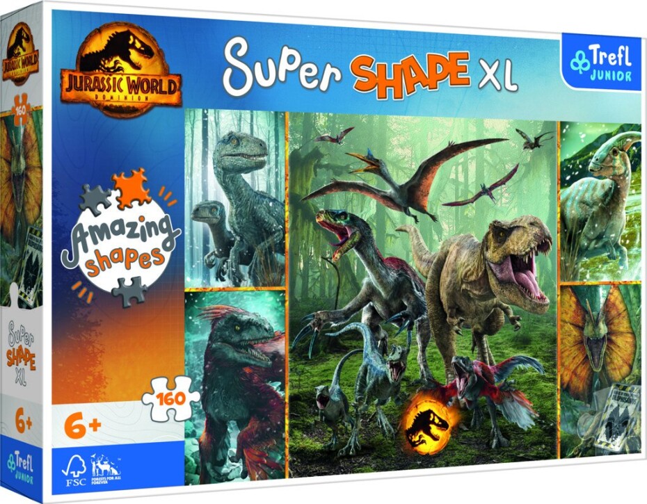 Trefl Puzzle Super Shape XL Jurský svět: Neobvyklí dinosauři 160 dílků - Trefl - main (0)