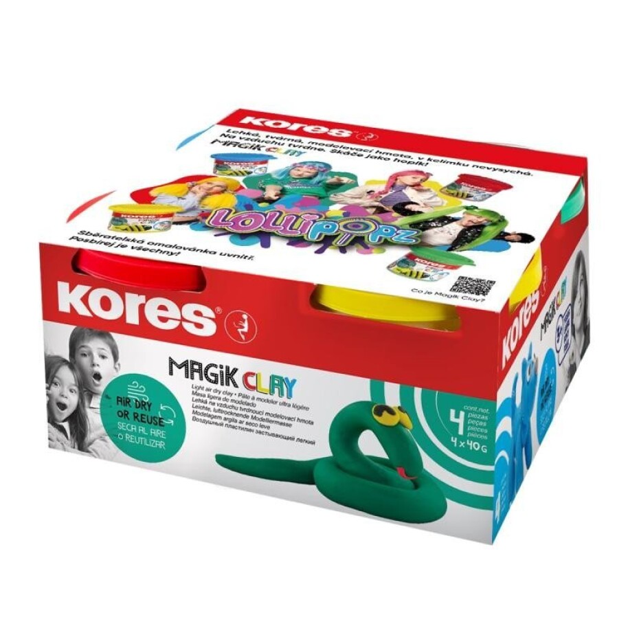 Lehká modelovací hmota Kores Magik Clay LOLLIPOPZ - 4 x 40 g - main (0)
