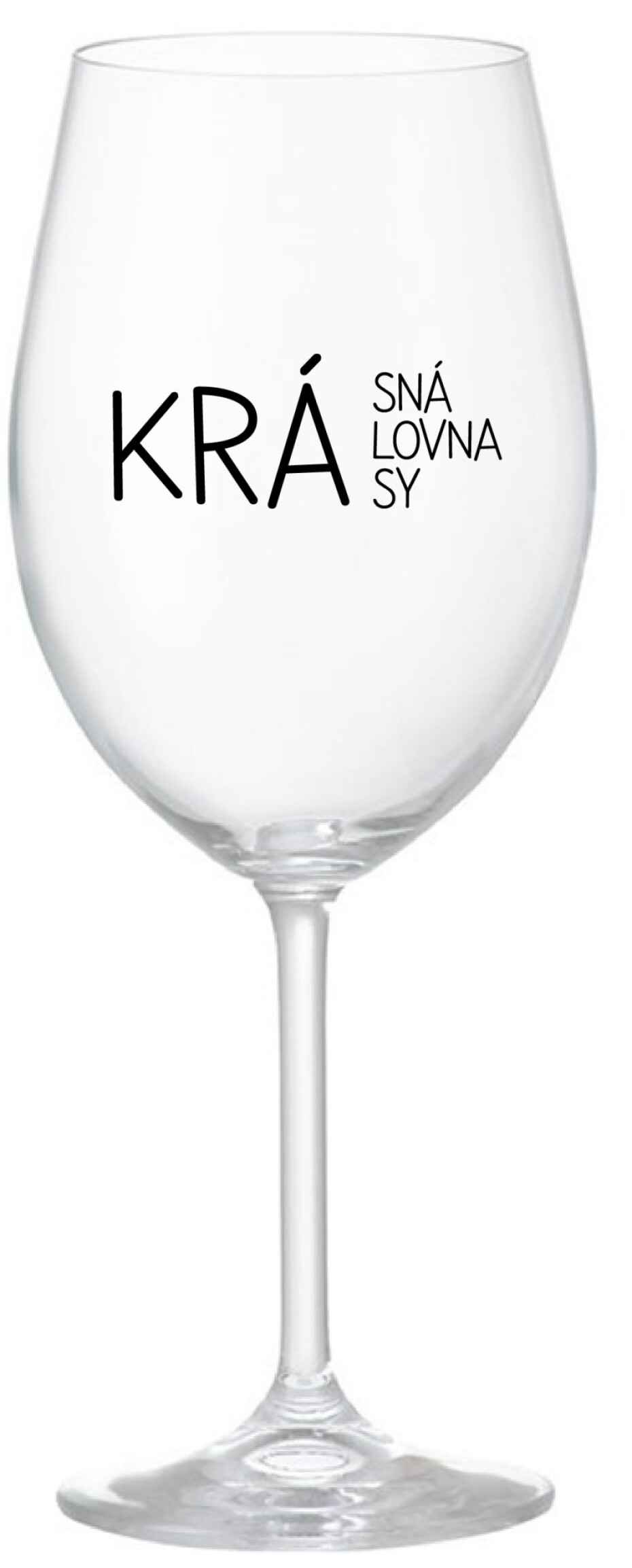 KRÁSNÁ KRÁLOVNA KRÁSY - čirá sklenice na víno 350 ml - main (0)