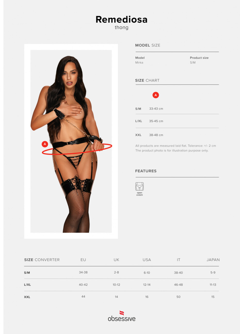 Jedinečná tanga Remediosa thong - Obsessive černá L/XL - main (2)