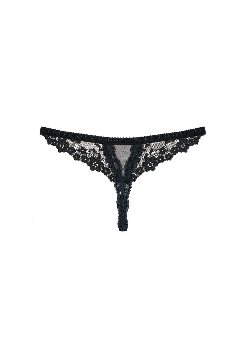 Erotická tanga Letica crotchless thong - OBSESSIVE černá S/M - main (2)