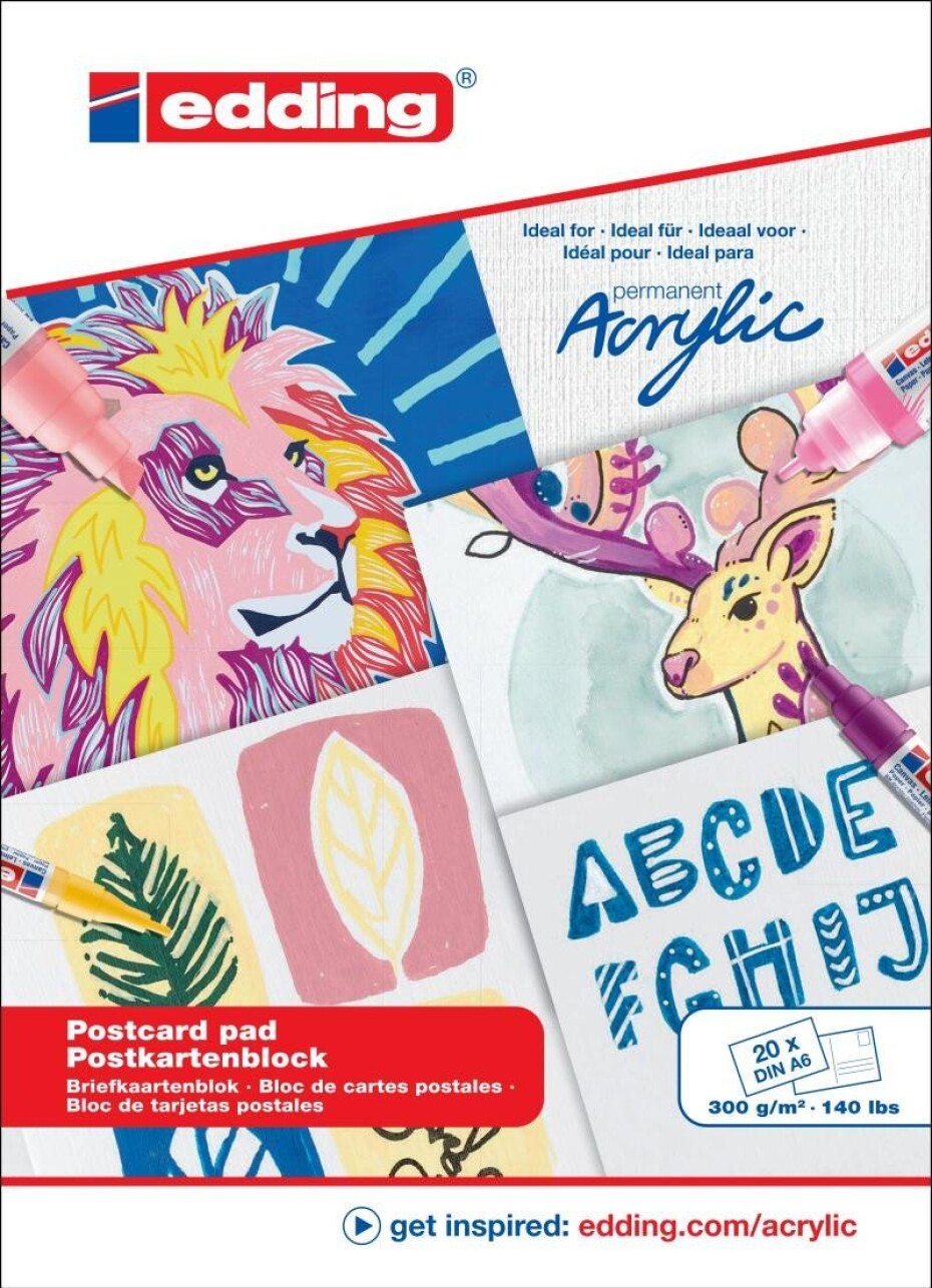 Edding Blok pohlednic Acrylic A6, 20 listů, bílý - main (0)