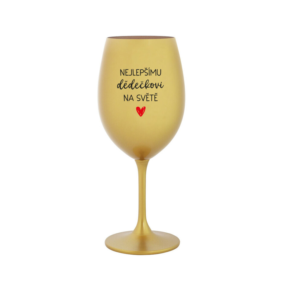 NEJLEPŠÍMU DĚDĚČKOVI NA SVĚTĚ - zlatá sklenice na víno 350 ml - main (0)