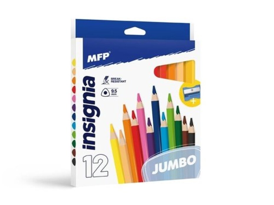 Pastelky MFP 12ks JUMBO triangular s ořezávátkem - main (0)