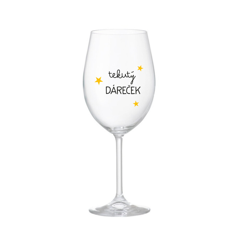 TEKUTÝ DÁREČEK - čirá sklenice na víno 350 ml - main (0)