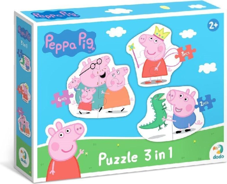 Puzzle Prasátko Peppa: Rodina 3v1 (2,3,4 dílků) - main (0)