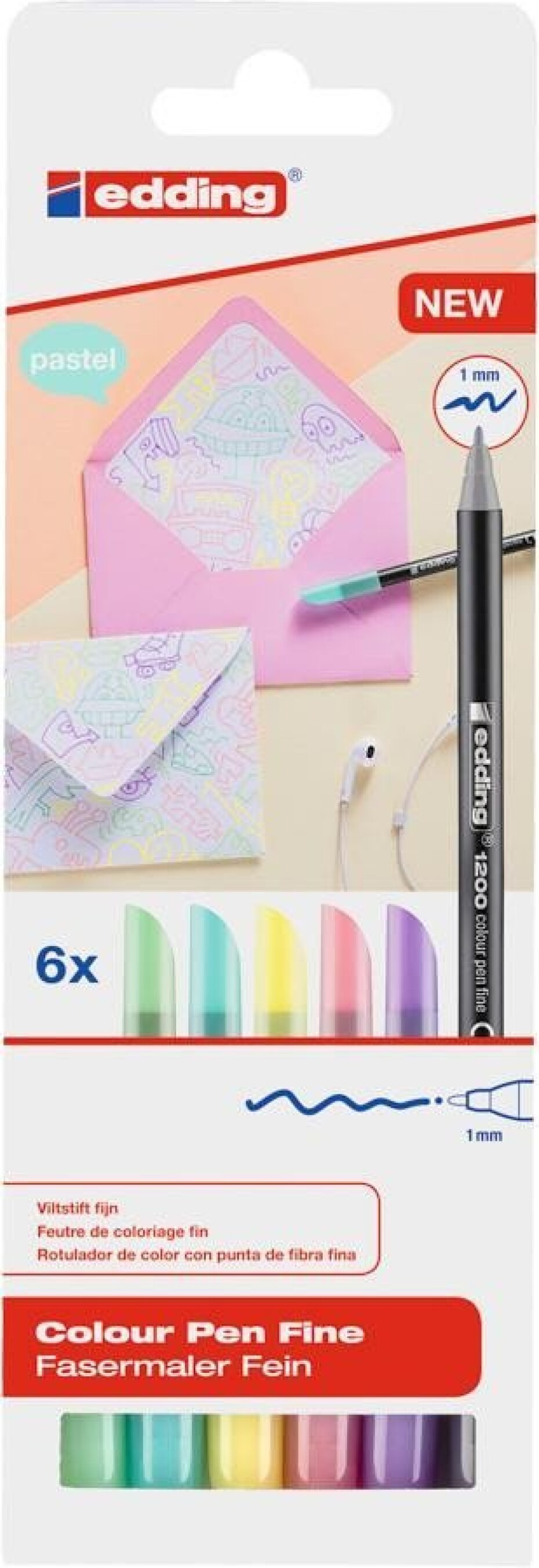 Edding 1200 Fixy - sada 6 ks, pastel - main (0)
