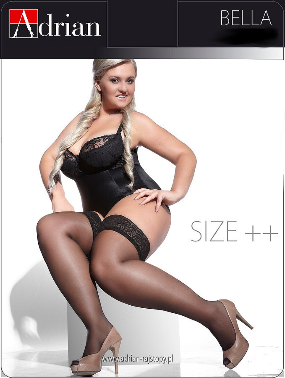 Dámské samodržící punčochy Adrian Bella Size++ 15 den nero/černá 7/8-XXL/3XL - main (0)