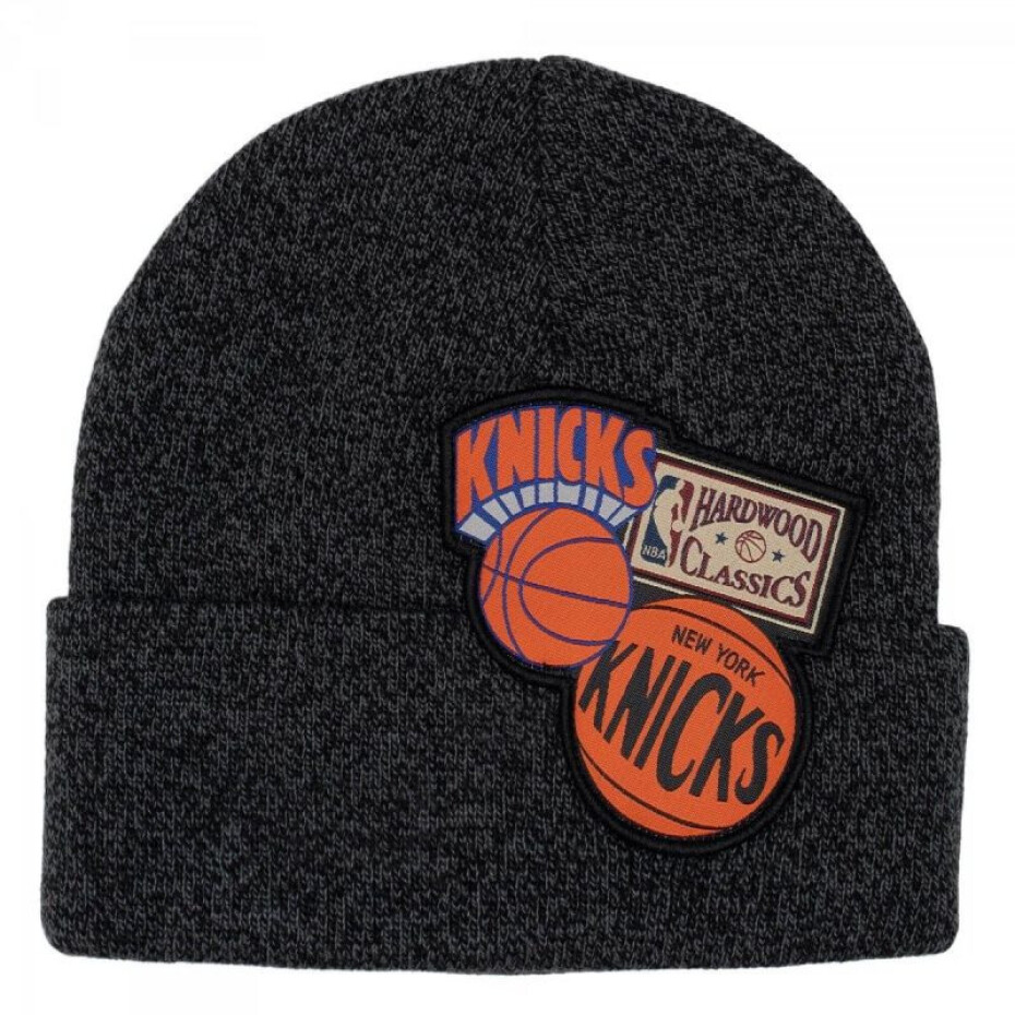 Pánská / junior čepice New York NBA Logo HCFK4341 Tmavě šedá s černou vzor oranžová - Mitchell & Ness tm.šedá-oranžová one size - main (0)