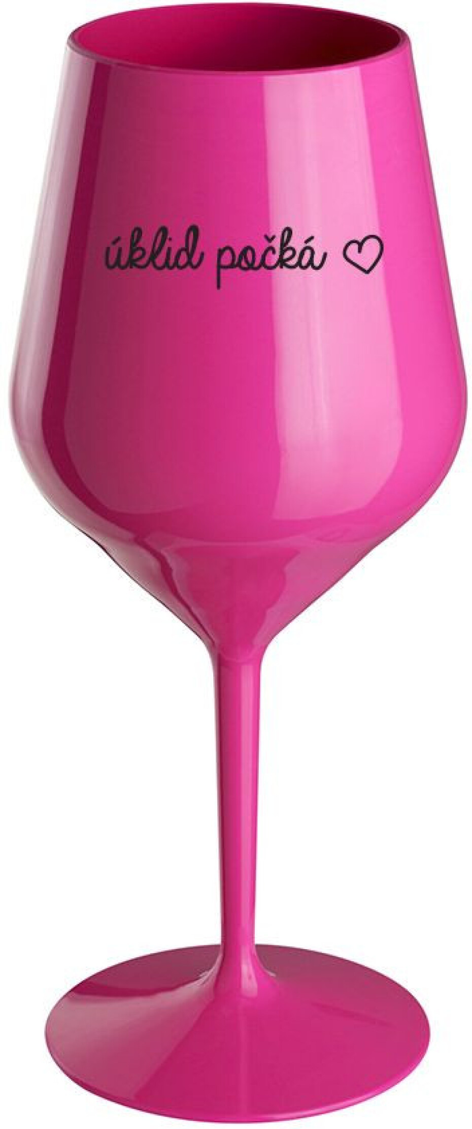 ÚKLID POČKÁ - růžová nerozbitná sklenice na víno 470 ml - main (0)