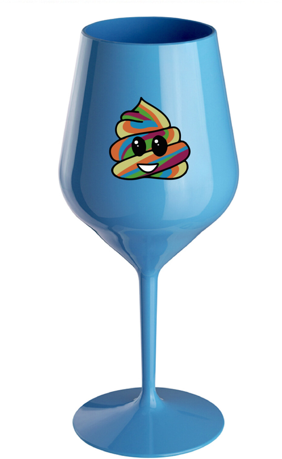DUHOVÉ VESELÉ EE - modrá nerozbitná sklenice na víno 470 ml - main (0)