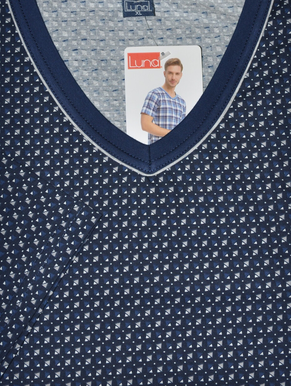 Pánské pyžamo Luna 793 M-2XL kr/r modrá M - main (26)