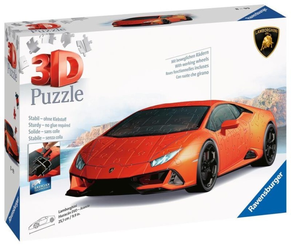 3D Puzzle: Lamborghini Huracán EVO oranžové 108 dílků - main (0)