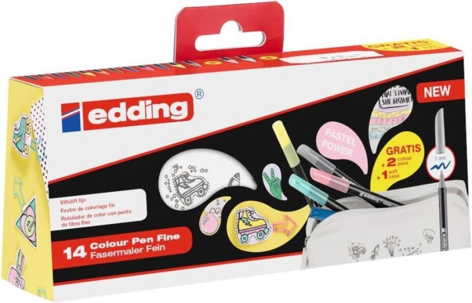 Edding 1200 Fixy - sada 14 ks + penál - main (0)