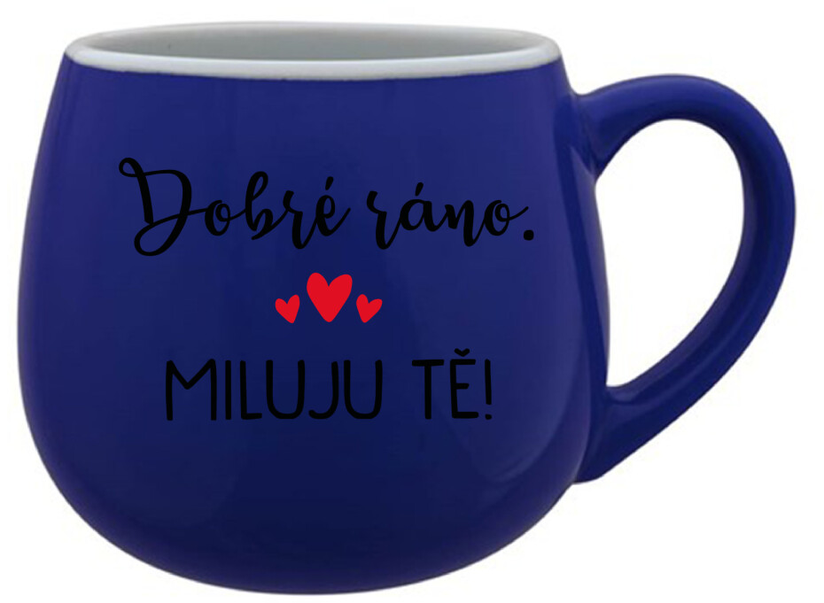 DOBRÉ RÁNO. MILUJU TĚ! - modrý keramický hrníček 300 ml - main (0)