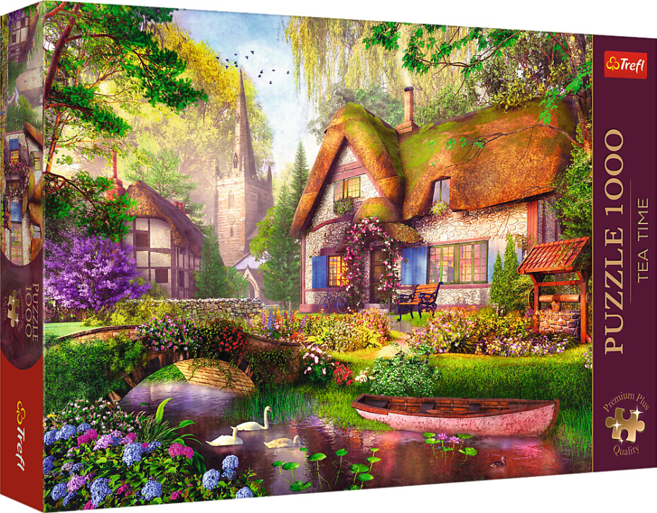 Puzzle Premium Plus - Čajový čas: Lesní chaloupka 1000 dílků 68,3x48cm v krabici 40x27x6cm - Trefl - main (0)