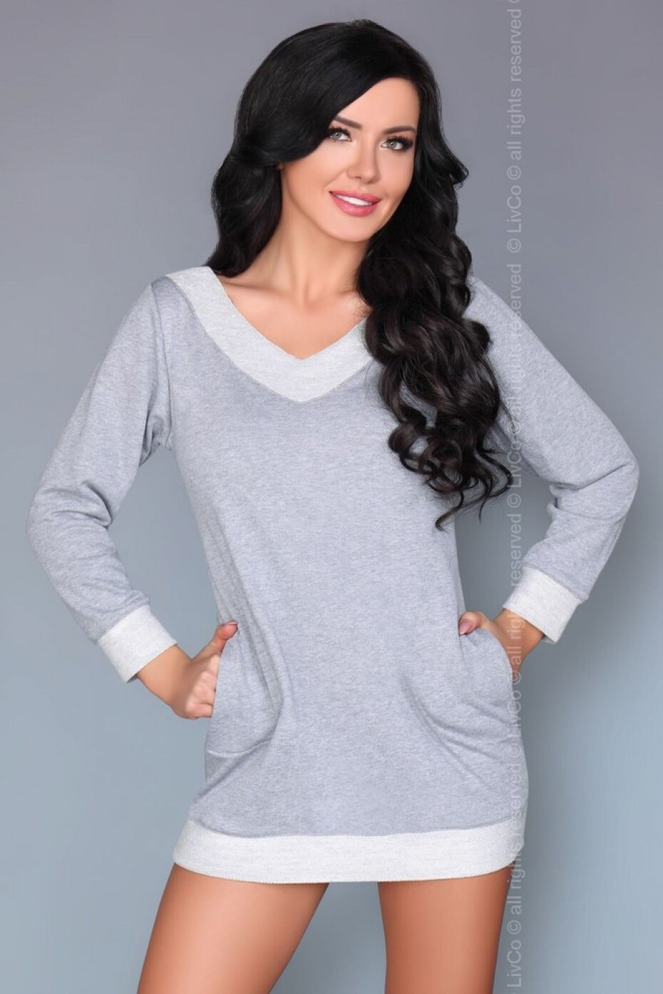 Skvělé šaty Maristela - LivCo Corsetti šedá L/XL - main (1)