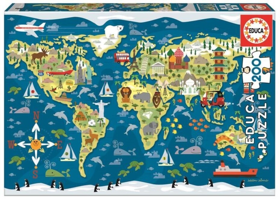 Puzzle Mapa světa 200 dílků - main (0)