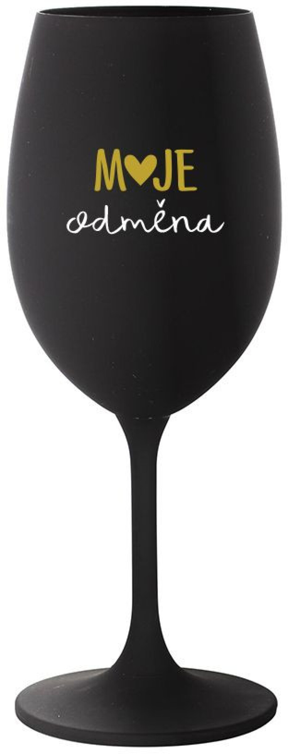 MOJE ODMĚNA - černá sklenice na víno 350 ml - main (0)