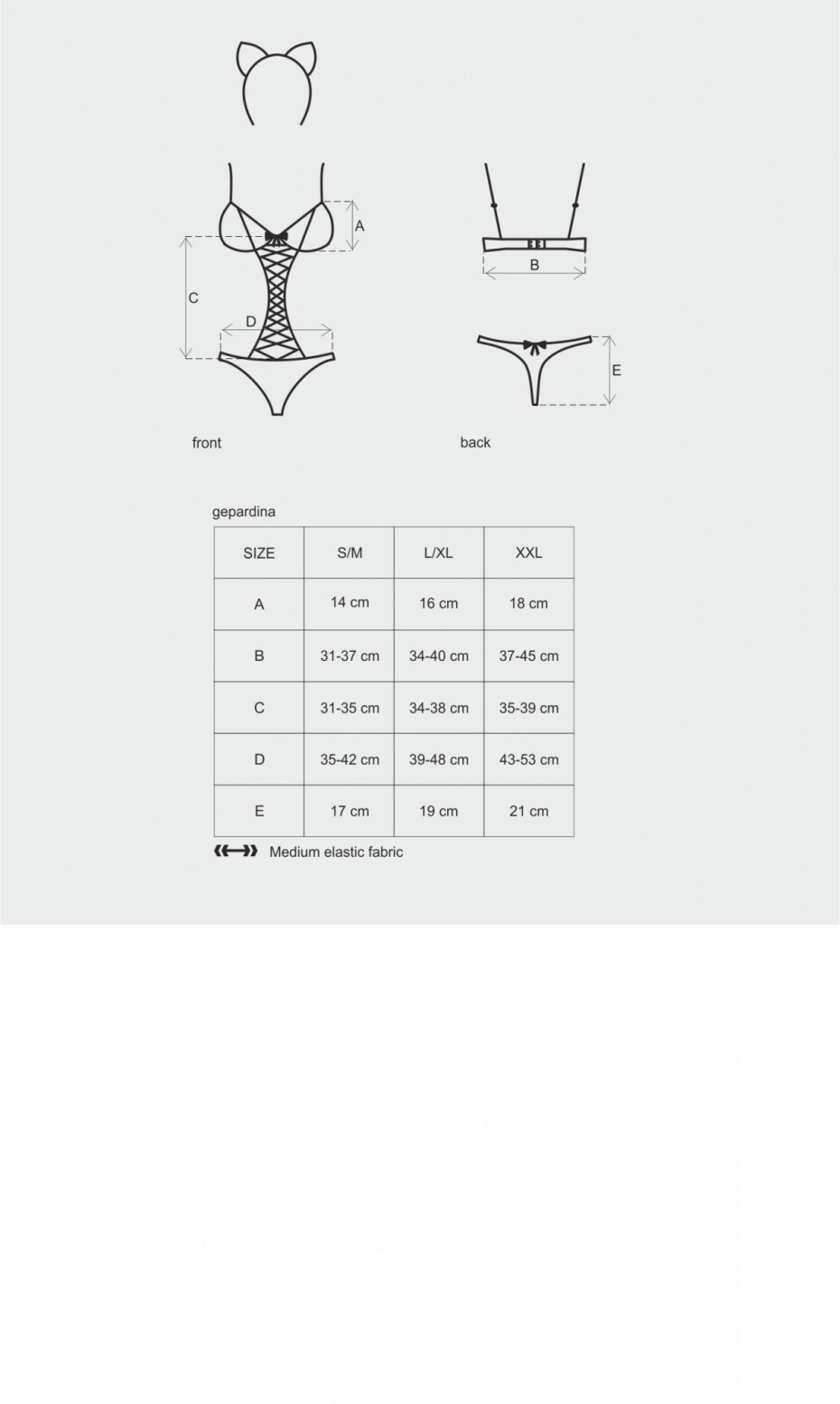 Sexy kostým Gepardina - Obsessive černá L/XL - main (1)