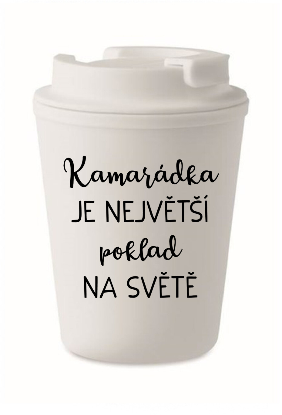 KAMARÁDKA JE NEJVĚTŠÍ POKLAD NA SVĚTĚ - bílý termohrnek 300 ml - main (0)