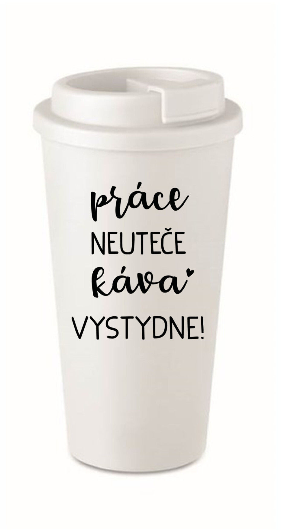 PRÁCE NEUTEČE, KÁVA VYSTYDNE! - bílý termohrnek 475 ml - main (0)