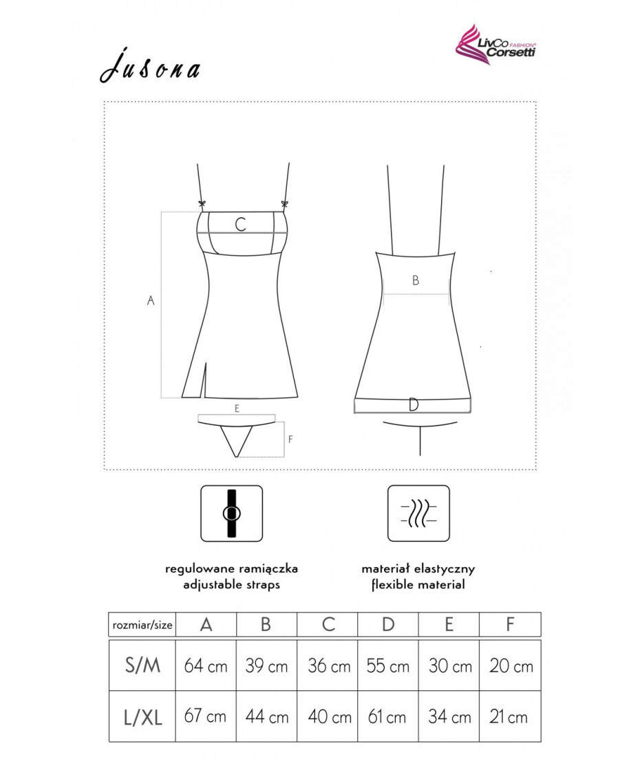 Saténová košilka Jusona - LivCo Corsetti bordó L/XL - main (2)