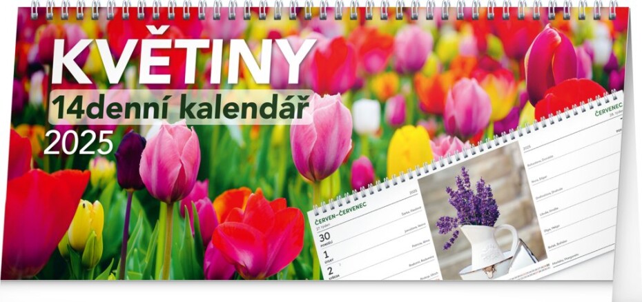 Kalendář 2025 stolní: Květiny 14denní, 33 × 14,5 cm - main (0)