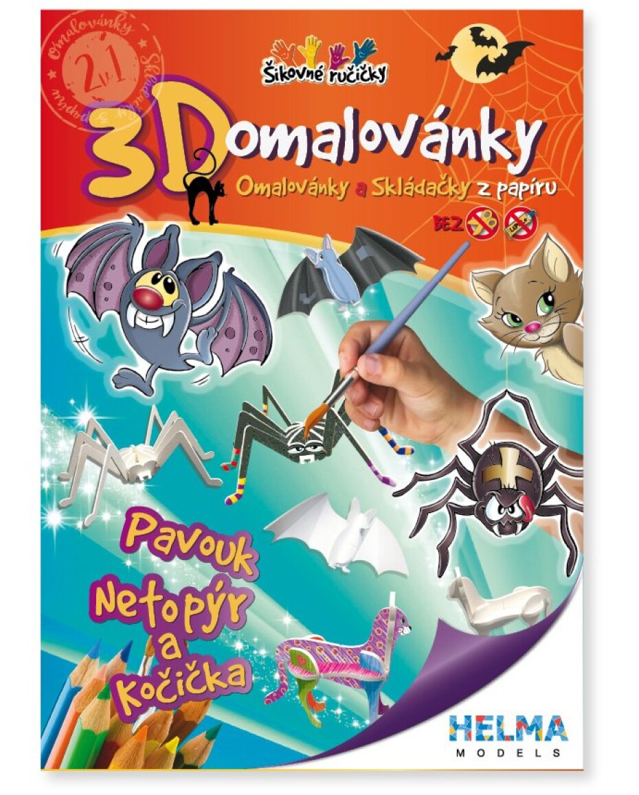 3D omalovánky Pavouk, Netopýr a kočička - main (0)