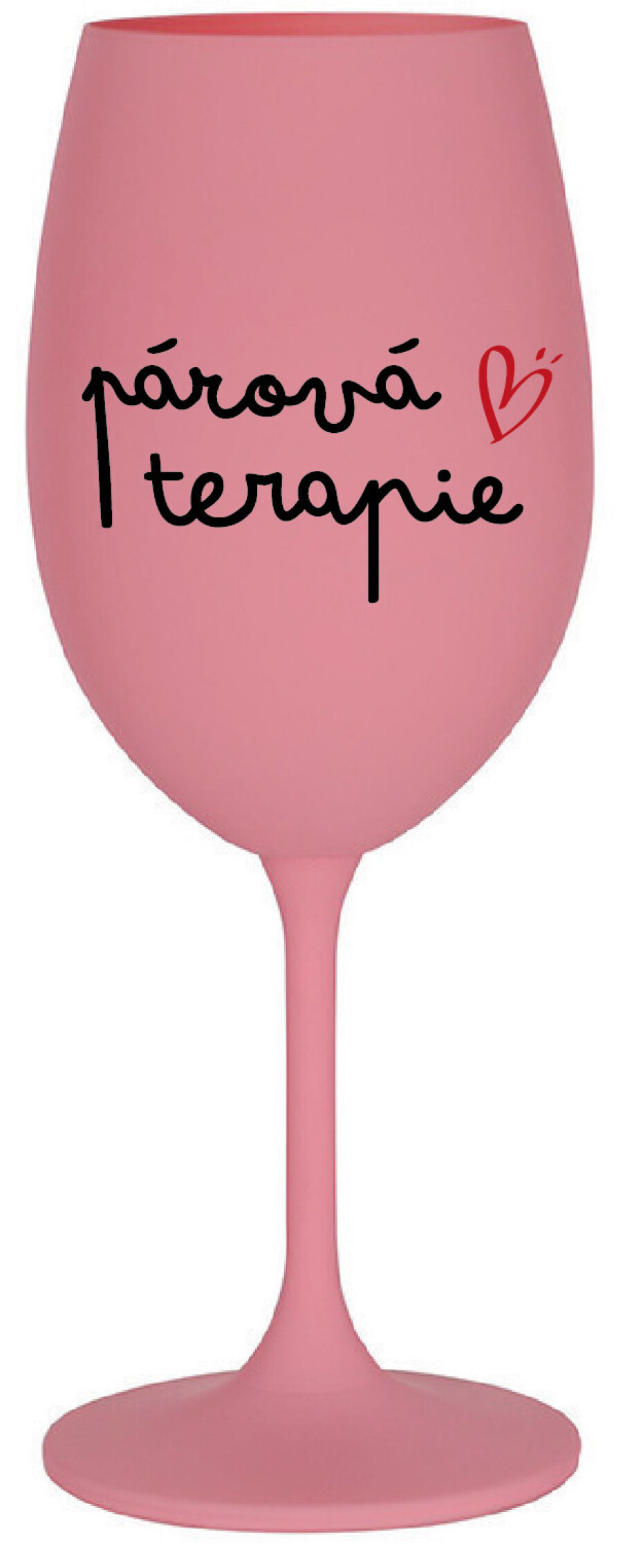 PÁROVÁ TERAPIE - růžová sklenice na víno 350 ml - main (0)