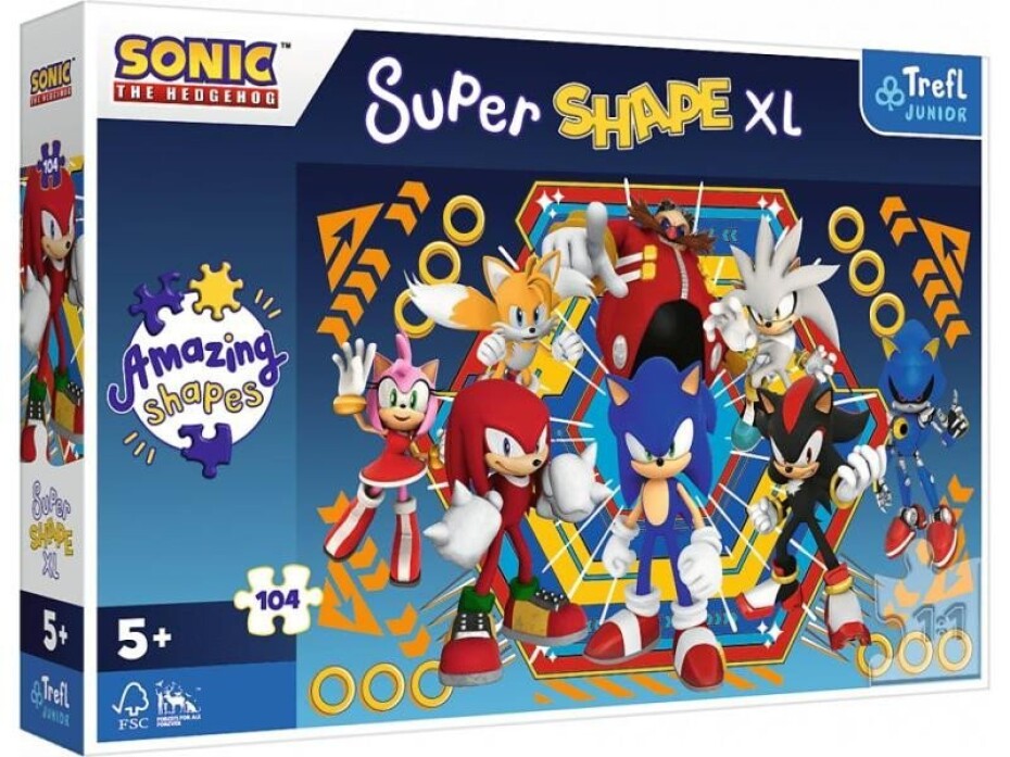 Puzzle Super Shape XL Svět ježka Sonica 104 dílků - main (0)