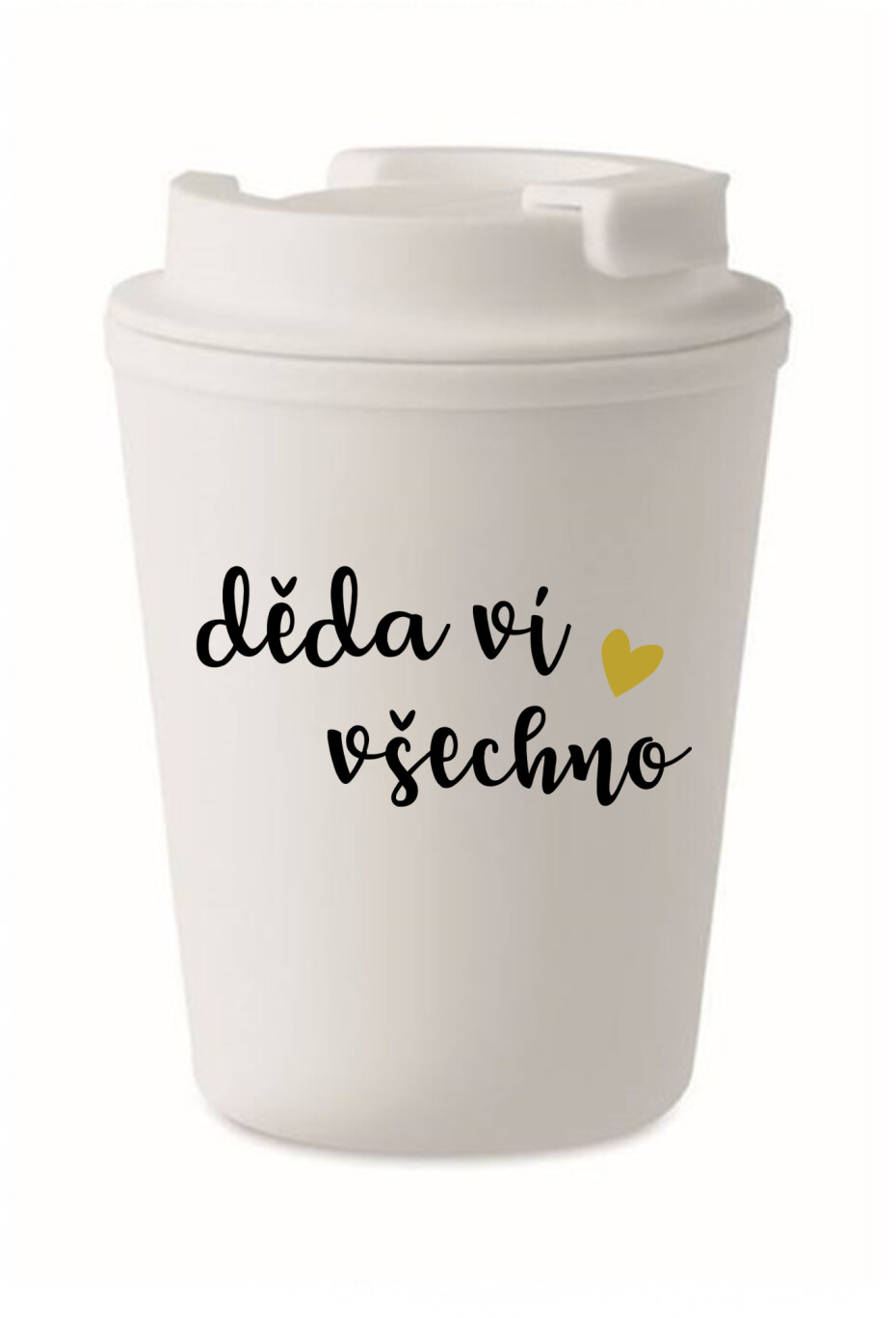 DĚDA VÍ VŠECHNO - bílý termohrnek 300 ml - main (0)