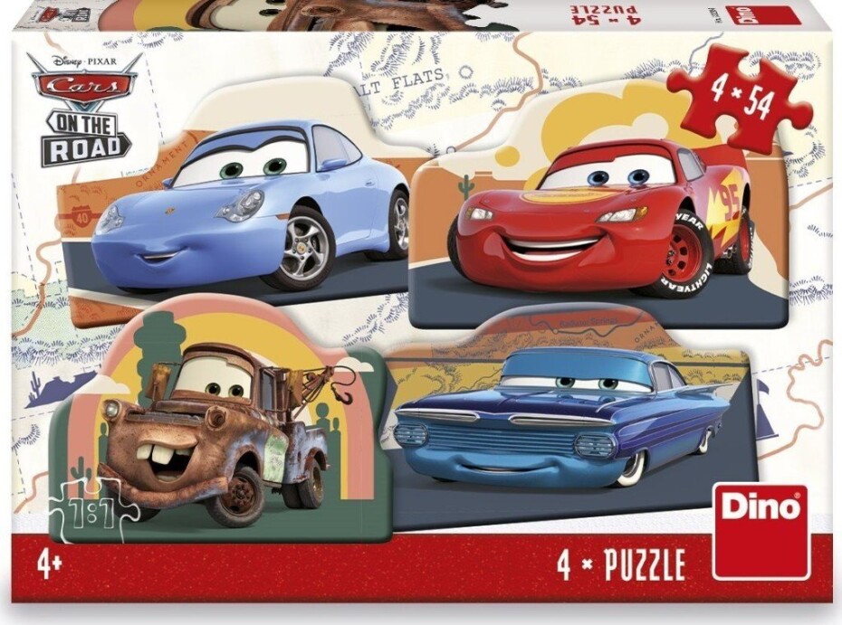 Puzzle Cars - Na cestě 4x54 dílků - Dino Park - main (0)