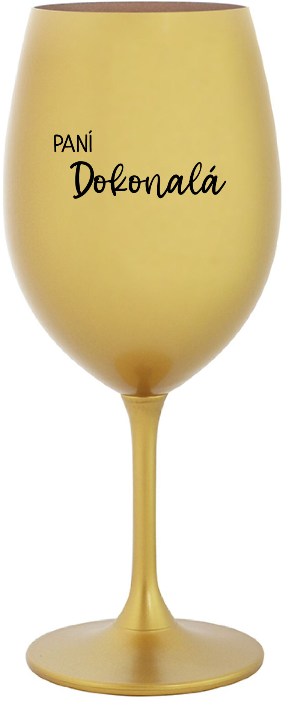 PANÍ DOKONALÁ - zlatá sklenice na víno 350 ml - main (0)