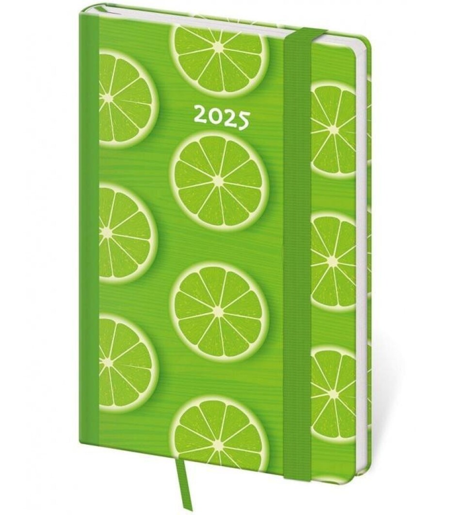 Diář 2025 Vario týdenní kapesní Lime s gumičkou - main (0)