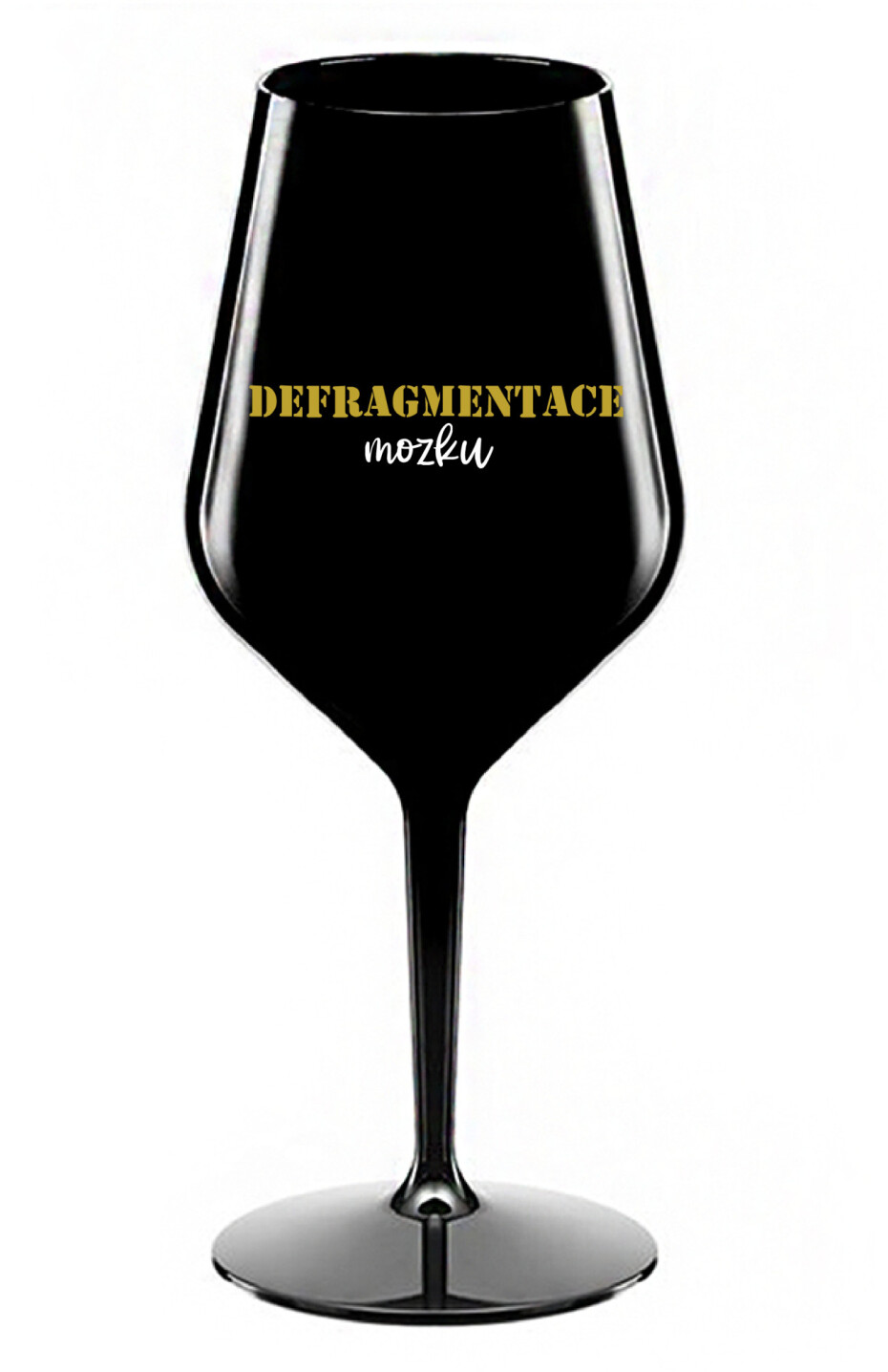 DEFRAGMENTACE MOZKU - černá nerozbitná sklenice na víno 470 ml - main (0)