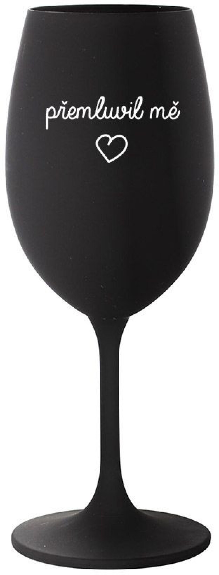 PŘEMLUVIL MĚ - černá sklenice na víno 350 ml - main (0)