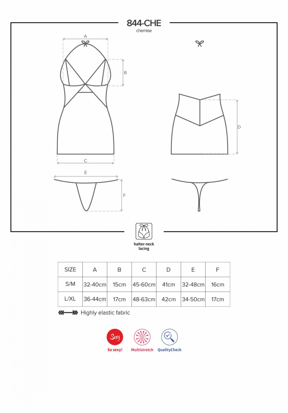 Svůdná košilka 844 - CHE chemise -  Obsessive L/XL originál - main (1)