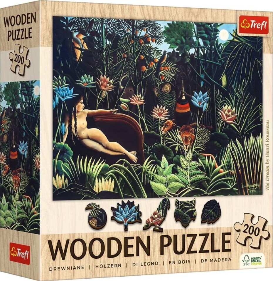 Dřevěné puzzle Art: Henri Rousseau - Sen 200 dílků - main (0)